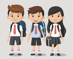 cartoon illustration of three students with backpacks