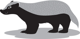 cartoon image of a badger with a black nose gray color