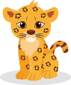cartoon leopard cub sitting