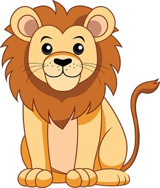 cartoon lion sitting down with a happy expression