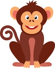cartoon monkey sitting on the ground with a smile on its face