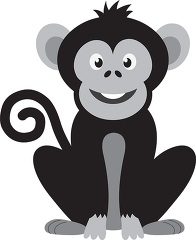 cartoon monkey sitting on the ground with a smile on its face gr