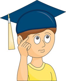 Cartoon of a boy graduate wearing cap clipart