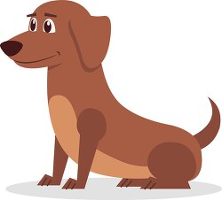 cartoon of a cute brown dachshund dog