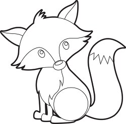 cartoon of a cute fox silhouette