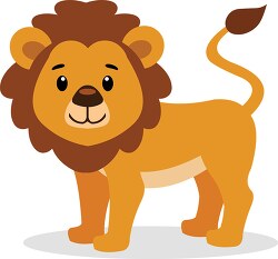 cartoon of a cute lion with long tail