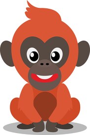 cartoon of a cute little orangutan