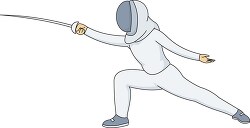 cartoon of a person in a fencing suit holding a sword