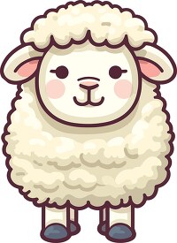 cartoon of a sheep with a pink nose