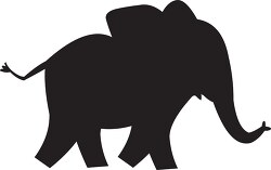 cartoon of an elephant standing on a white background outline si