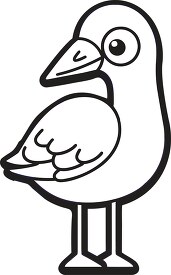 cartoon seagull with orange beak black outline coloring printabl