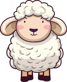 cartoon sheep with a white face and pink cheeks clip art