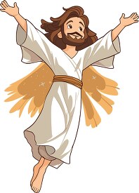 cartoon style ascension of jesus clipart