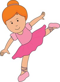 cartoon style clipart of girl practicing ballet position