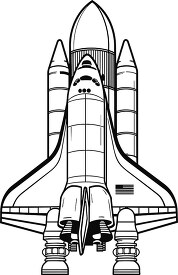 cartoon style coloring page of the space shuttle