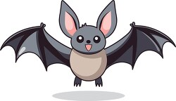 cartoon style cute bat with wings stretched out