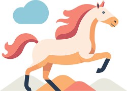 cartoon style illustration of a horse running