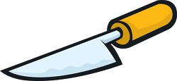 cartoon style knife with a yellow handle clip art
