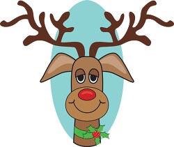 cartoon style smiling christmas reindeer clipart