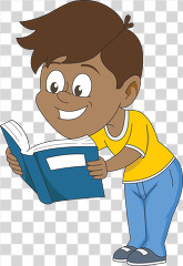 cartoon style student excited about new books transparent