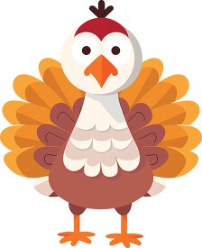 cartoon style turkey shows plumage