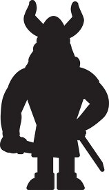 cartoon viking helmet sword silhouette clipart