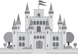 castle style fortress gray color clipart