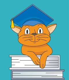 cat with cap and gown a