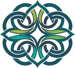 celtic design ethnic knots in blue green pattern
