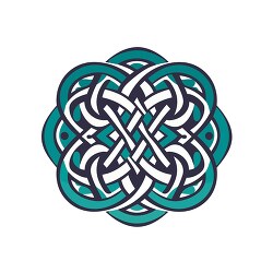 celtic knot design with a blue and white pattern