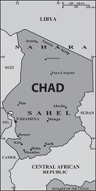Chad country map gray color