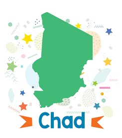 chad illustrated stylized map