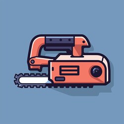 chainsaw square icon style clipart