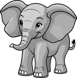 charming and playful cartoon elephant with a joyful expression