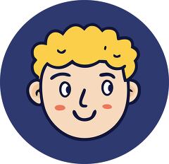 cheerful boy with curly blonde hair icon