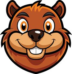 cheerful cartoon beaver with a wide grin big teeth