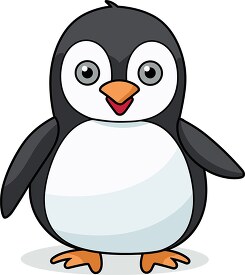 cheerful cute chubby little penguin