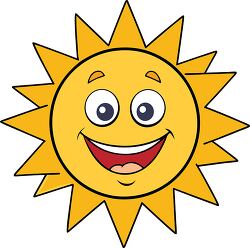 cheerful sun clipart with a big smile and wide eyes