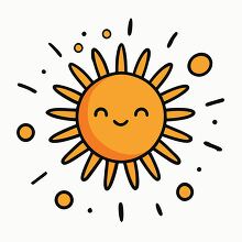 cheerful sun with a happy face