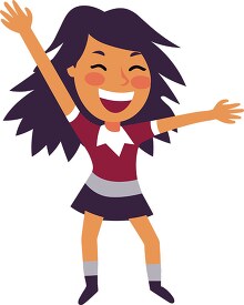 cheerleader s with arms in the air to show her excitement