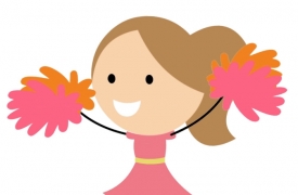 cheerleader with pom poms animated clipart
