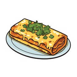 cheese enchilada on a plate clip art