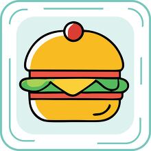 cheeseburger lines icon