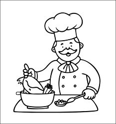 Chef with Thanksgiving Dinner Clipart