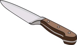 chefs knife with wooden handle clip art