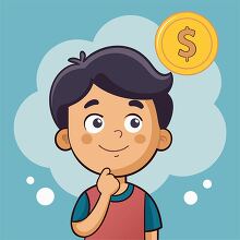 child daydreaming about money and future financial success