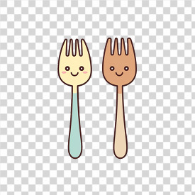 Child friendly fork utensil characters
