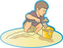 child playing in the beach sand