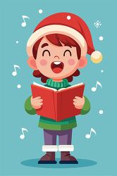 child singing christmas carols