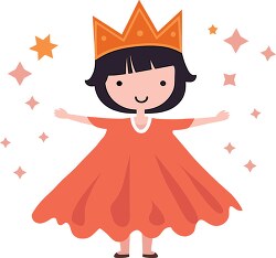 child wears a crown and princess dress for halloween